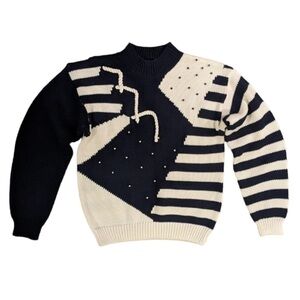 Vintage 80s Koret Navy and White nautical sweater